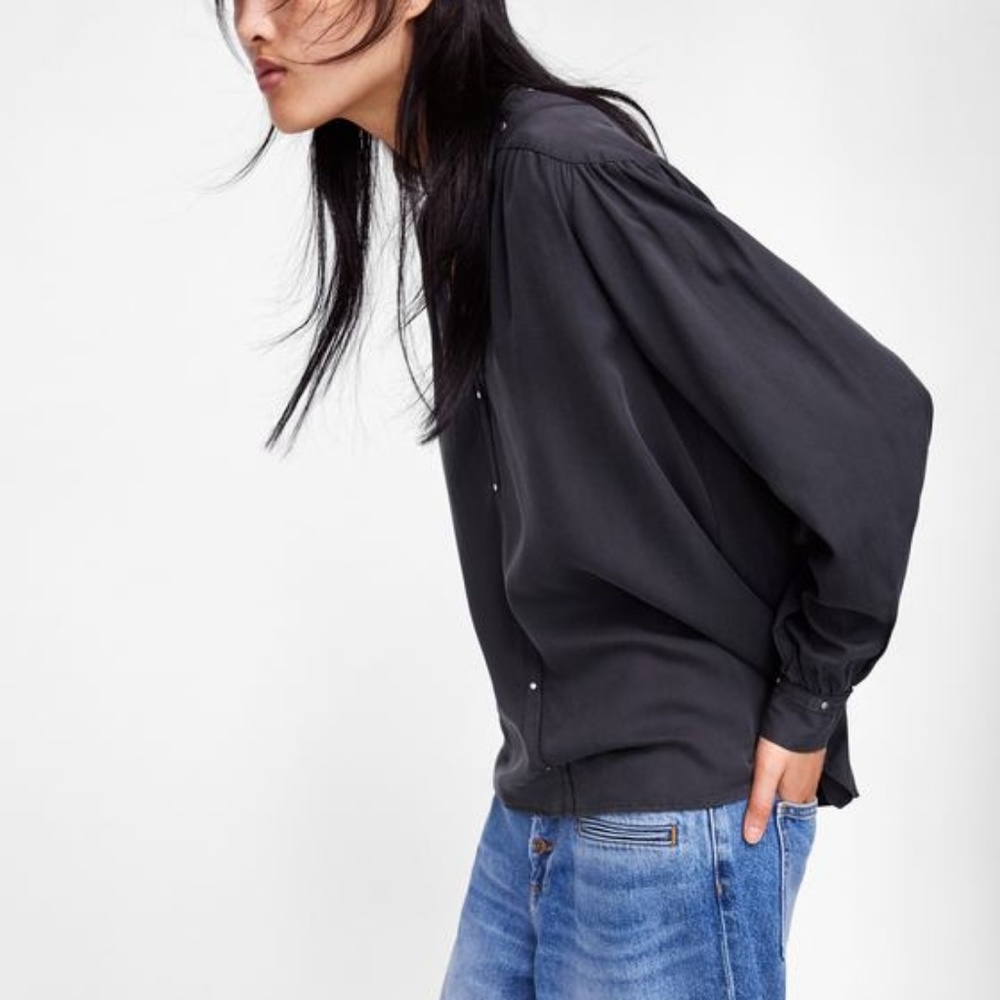 COPY - Zara Black Studded Blouse - Medium - NWT - Picture 5 of 9